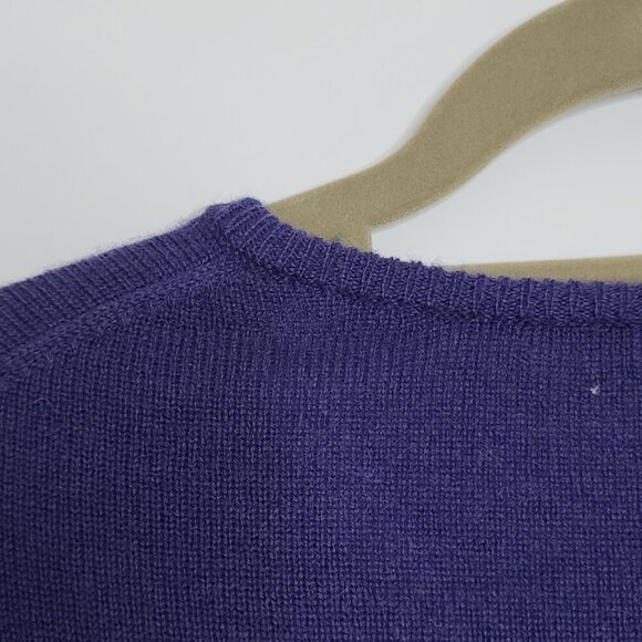 Woolovers Merino Wool‎ Cashmere Blend V-Neck Long Sleeve Sweater Purple Small - Picture 7 of 7